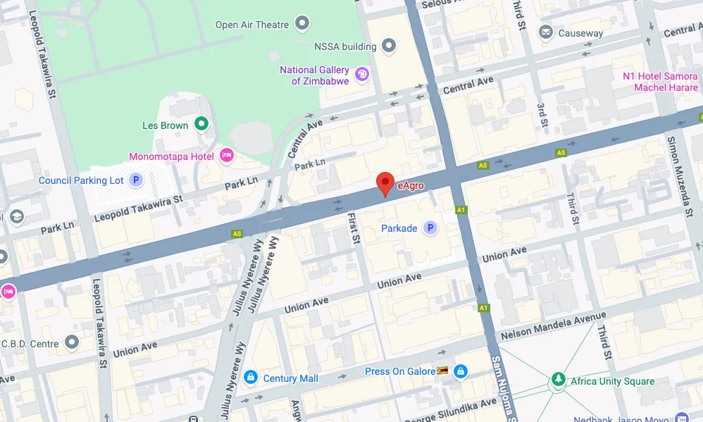 eAgro Office Location Map - Harare, Zimbabwe